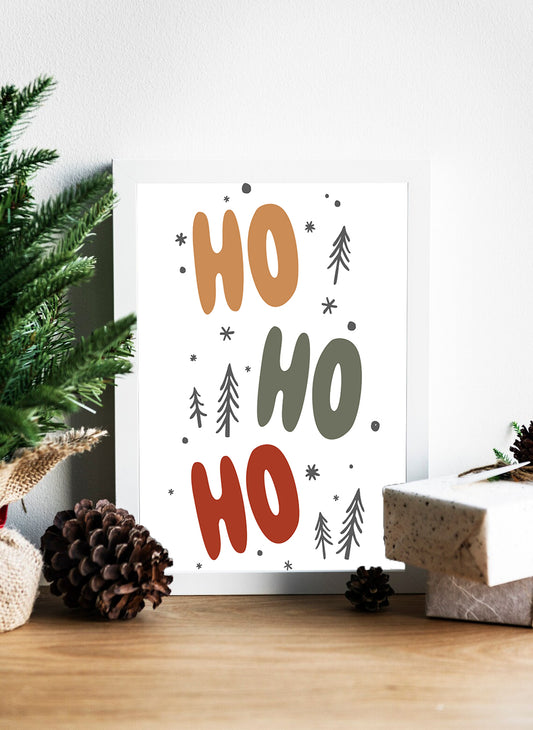 Minimalist Ho Ho Ho Christmas Canvas - Modern Festive Vibes Ho Ho Ho Decor - Clean and Cozy Holiday Cheer Canvas