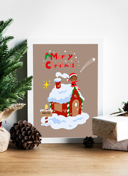 Cozy Christmas at the North Pole Canvas - Christmas Cheer from Santa’s Home Canvas - A Festive Night at the North Pole