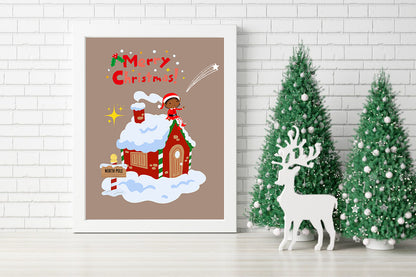 Cozy Christmas at the North Pole Canvas - Christmas Cheer from Santa’s Home Canvas - A Festive Night at the North Pole