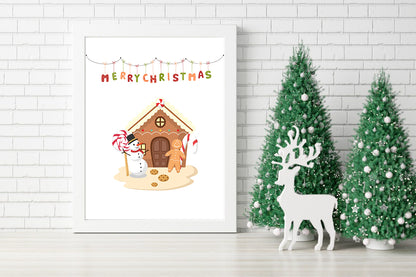 Sweet Holiday Cheer Gingerbread House Canvas - Cozy Gingerbread Christmas Scene - Sweet Treats and Merry Times Canvas - Candy Cane Lane Christmas Canvas