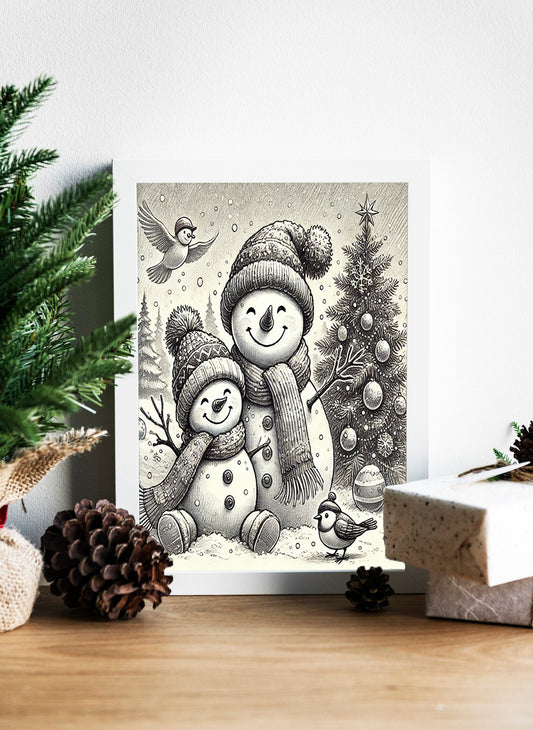 Frosty Friends Forever Canvas - The Magic of Snowmen and Christmas Trees Canvas - Snowy Smiles A Winter's Tale Canvas