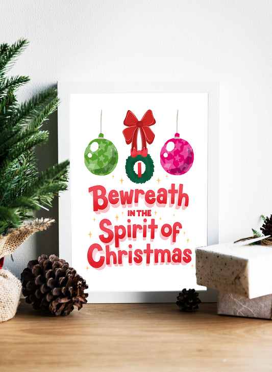 Bewreath in Christmas Magic a Festive Holiday Print Canvas - Bewreath the Season of Love and Cheerful Christmas Canvas - Bewreath Yourself in Christmas Wonder and Joy