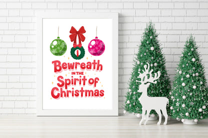 Bewreath in Christmas Magic a Festive Holiday Print Canvas - Bewreath the Season of Love and Cheerful Christmas Canvas - Bewreath Yourself in Christmas Wonder and Joy