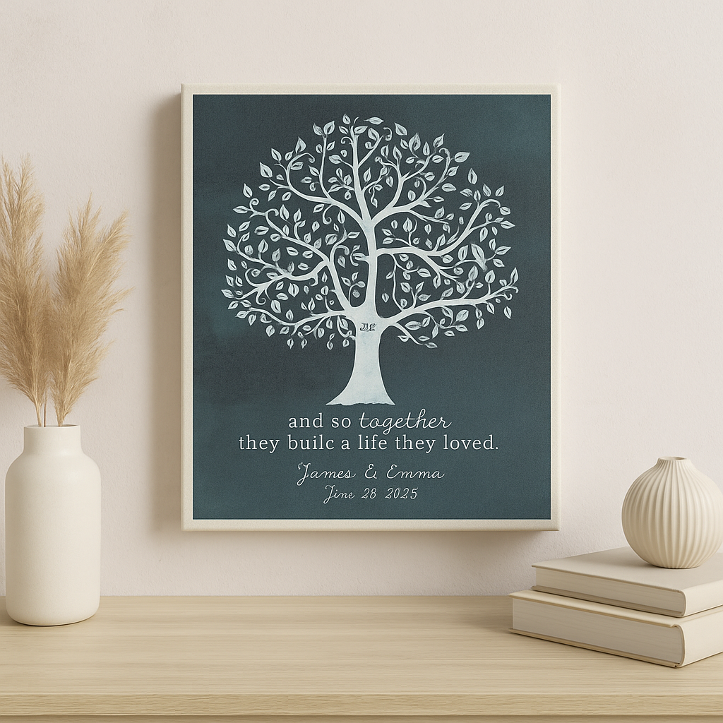 Family Tree Sign Names & Date Wedding So Together They Built a Life They Loved