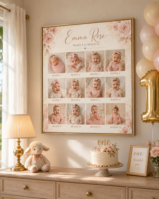 Custom Baby Announcement Card Editable Template