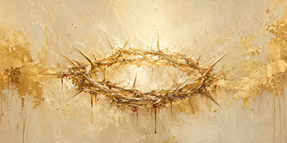 Crown of Thorns gold leaf abstract Christian canvas Passion of Christ Easter wall art