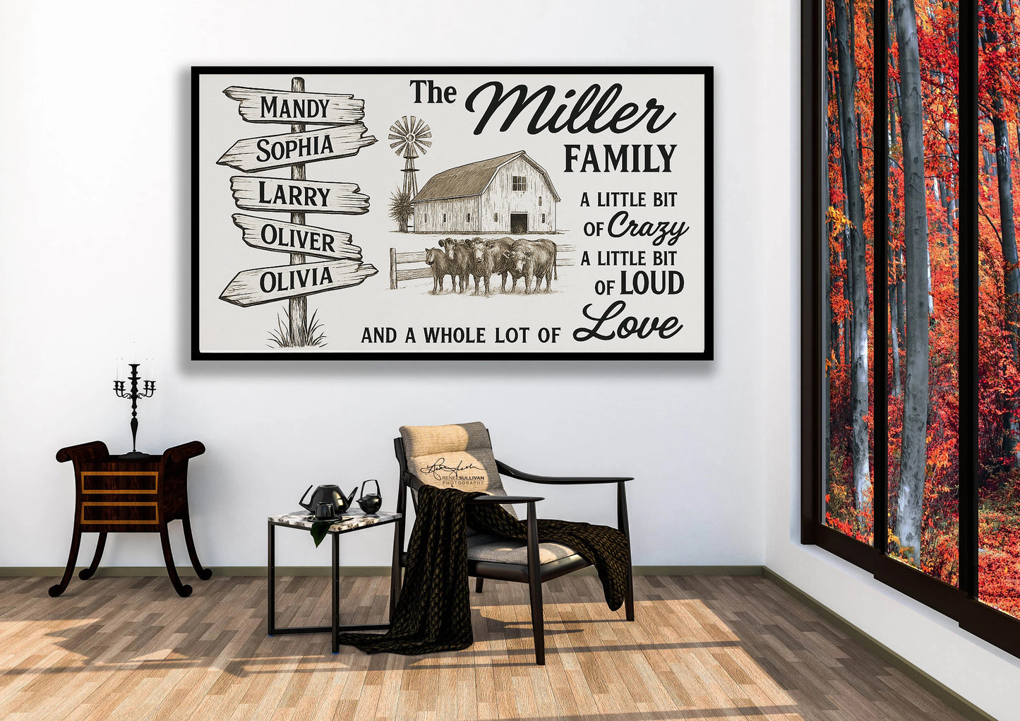 Personalized Farmhouse Family Sign Custom Rustic Barn Wall Art with Names A Little Bit of Crazy Family Sign Custom Country Home Wall Decor