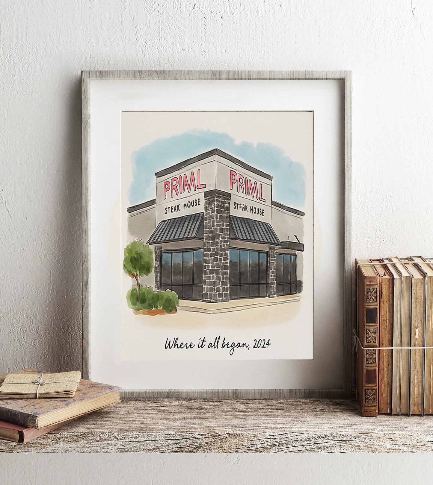 First Date Venue Portrait Watercolor Printable
