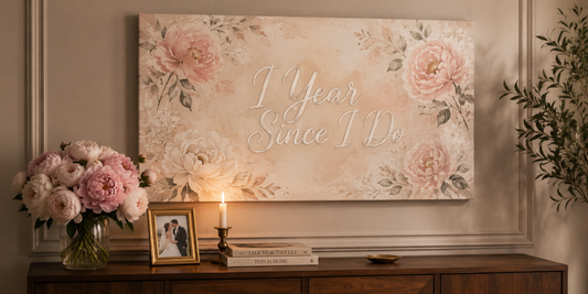 First Anniversary Paper-to-Canvas Song Lyric Personalized Wedding Song Wall Art