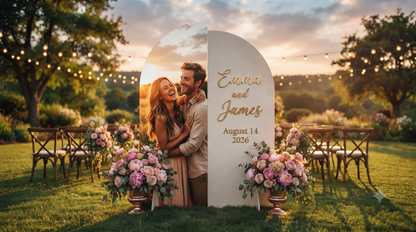 Wedding Photo Arch Backdrop staged reception