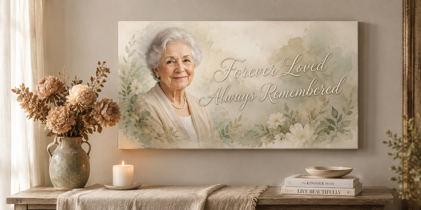 Grandma in Heaven Memorial Christian Canvas