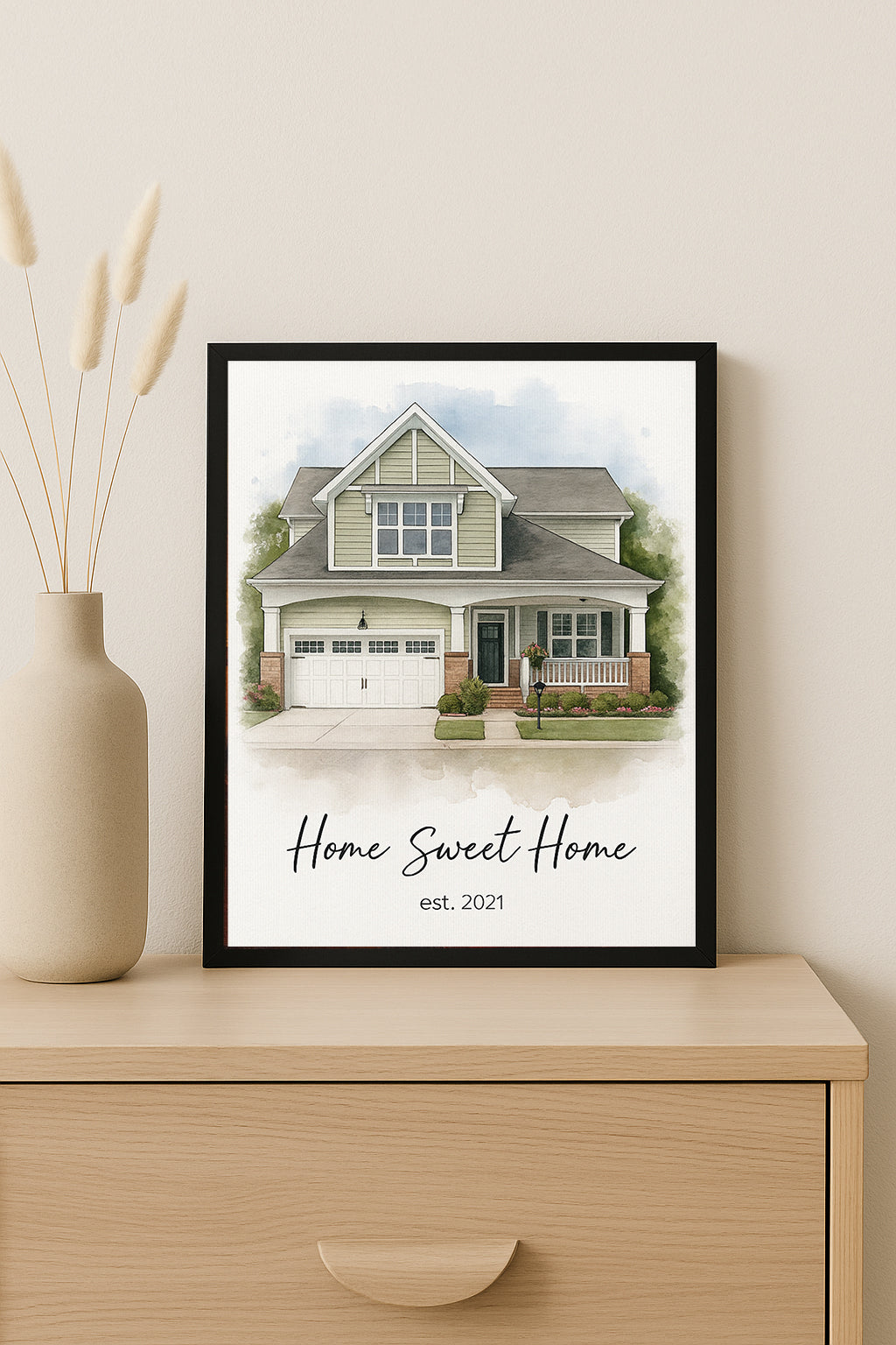 Custom Home Portrait  Personalized House Sketch Home Sweet Home Art