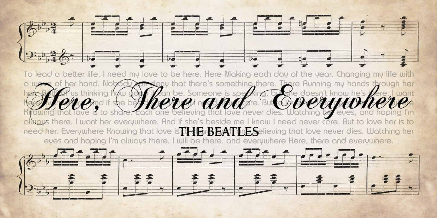 Here, There and Everywhere by The Beatles Song lyrics on Canvas