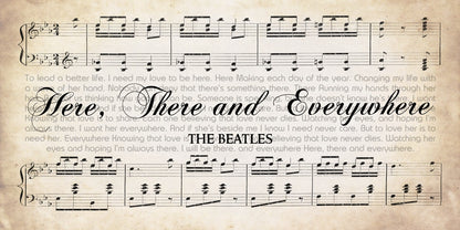 Here, There and Everywhere by The Beatles Song lyrics on Canvas