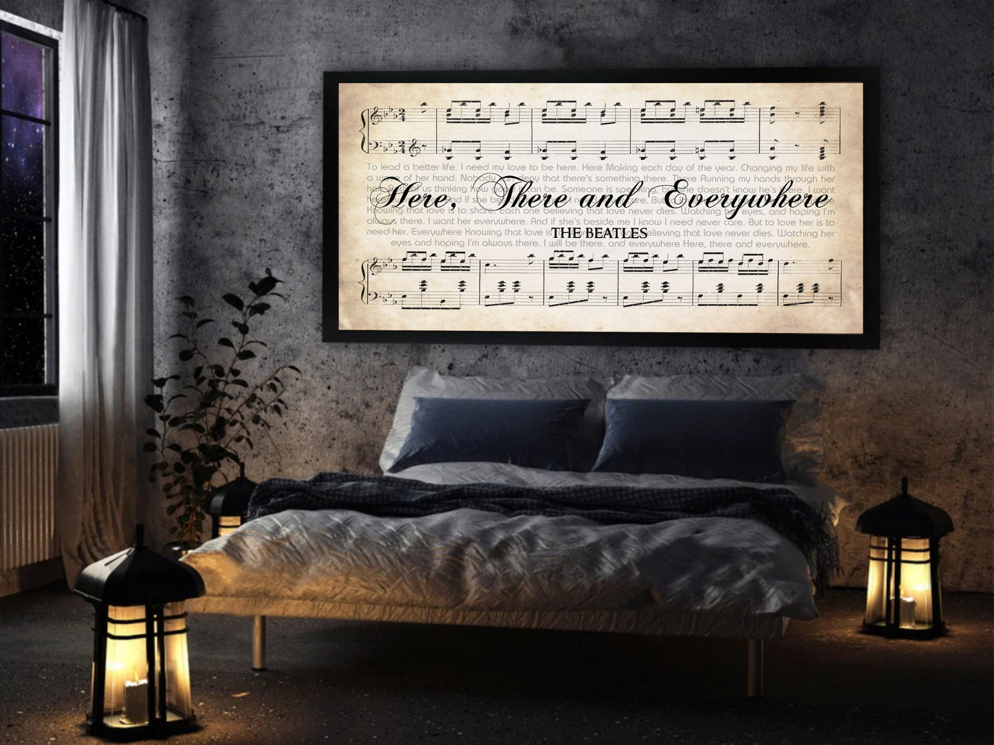 Here, There and Everywhere by The Beatles Song lyrics on Canvas