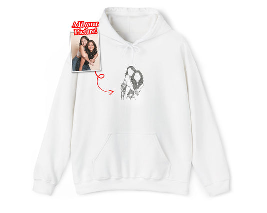 Custom Embroidered Photo Hoodie Personalized Outline Sweatshirt Custom Hoodie