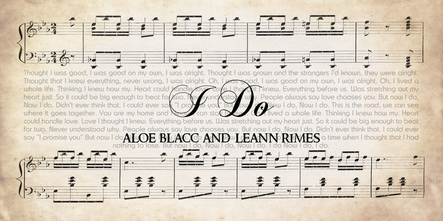 I Do by Aloe Blacc and Leann Rimes Song lyrics on Canvas