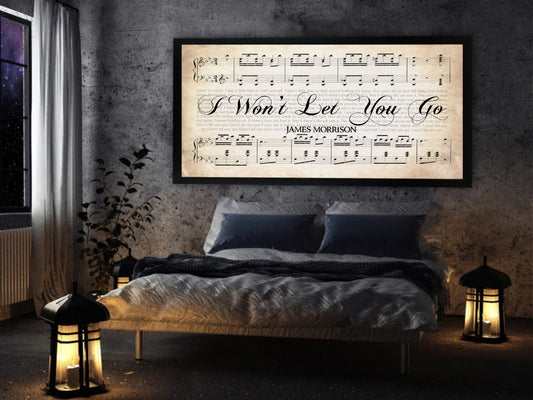 I Won’t Let You Go by James Morrison Song Lyrics on Canvas