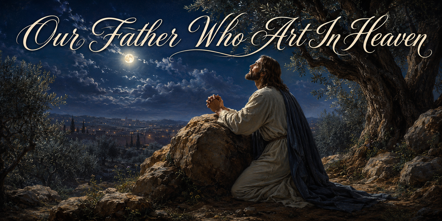 Lord's Prayer Gethsemane Matthew 6 Christian Canvas Wall Art