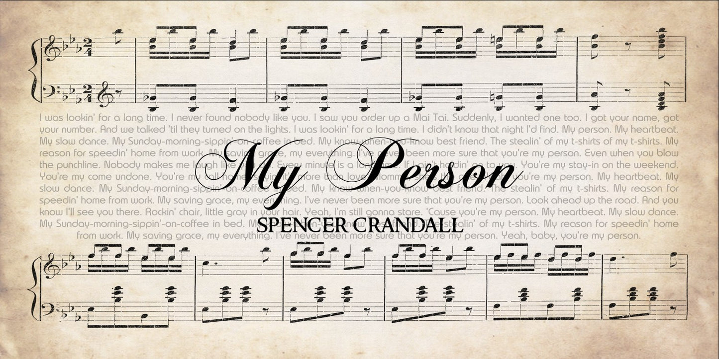 My Person by Spencer Crandall Song Lyrics on Canvas