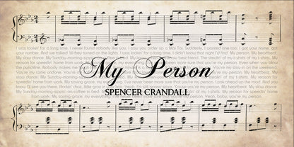 My Person by Spencer Crandall Song Lyrics on Canvas