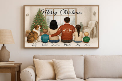 Personalized Family Christmas Photo Canvas, Custom Family Holiday Wall Art Print, Christmas Family Keepsake Gift, Photo Holiday Decor