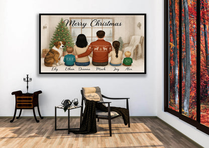 Personalized Family Christmas Photo Canvas, Custom Family Holiday Wall Art Print, Christmas Family Keepsake Gift, Photo Holiday Decor
