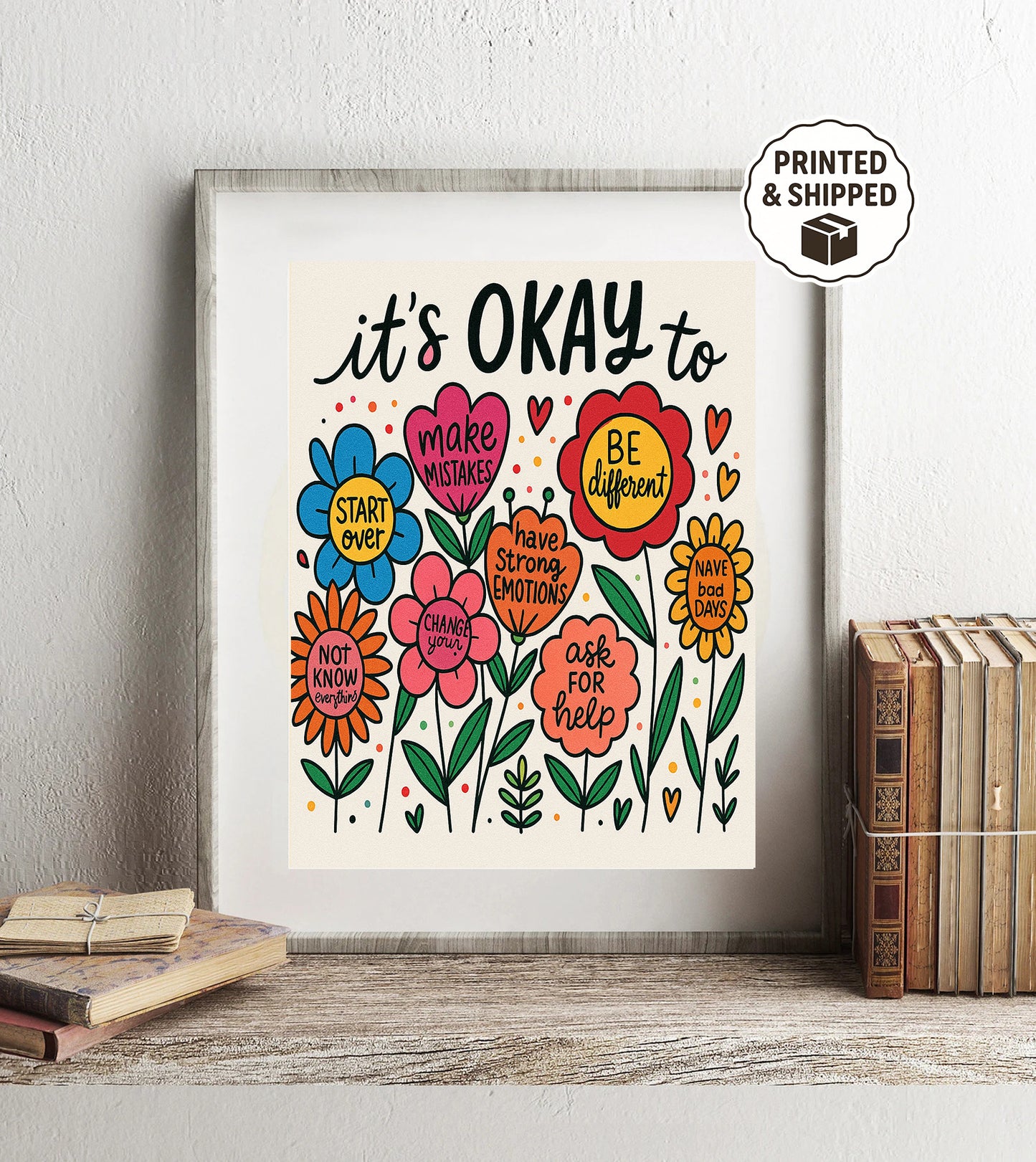 Motivational Wall Art Positive Affirmation Wall Art Mental Health Quote Print Self Love Mental Health Decor