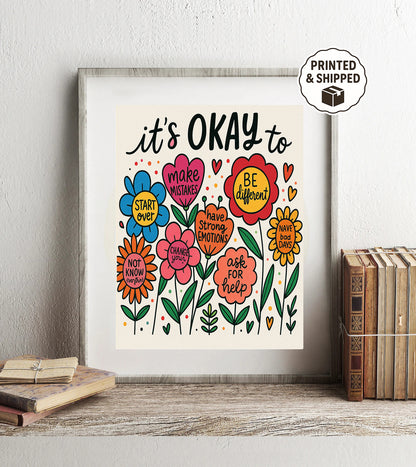 Motivational Wall Art Positive Affirmation Wall Art Mental Health Quote Print Self Love Mental Health Decor