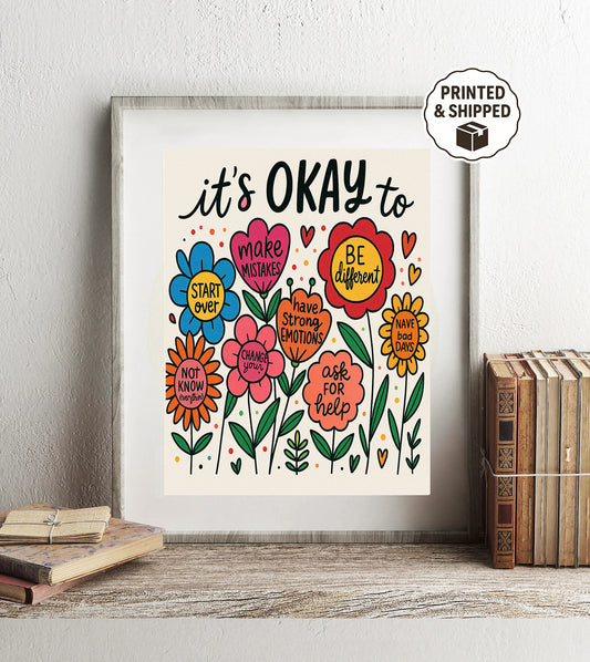 Motivational Wall Art Positive Affirmation Wall Art Mental Health Quote Print Self Love Mental Health Decor