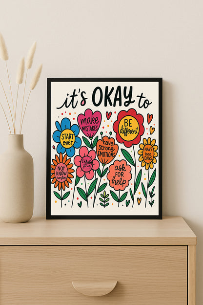 Motivational Wall Art Positive Affirmation Wall Art Mental Health Quote Print Self Love Mental Health Decor