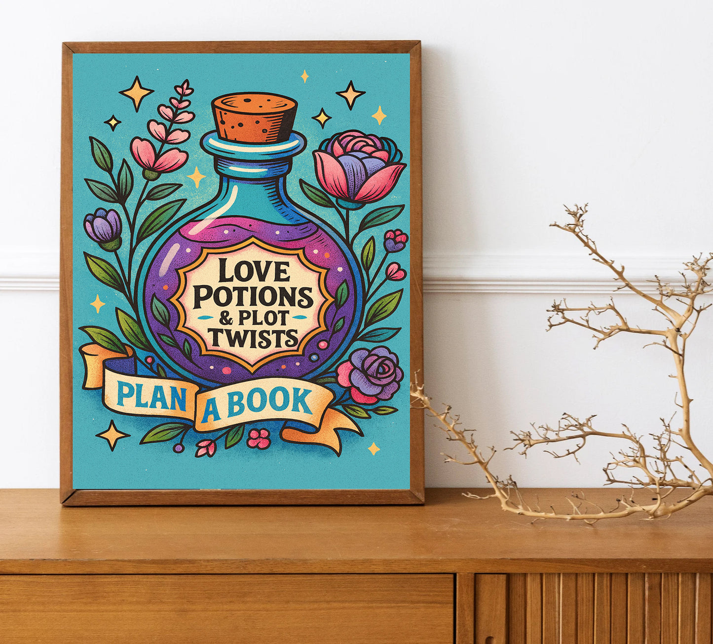 Love Potions & Plot Twists Book Lover Art Print Plan a Book Wall Decor  Writer Gift Reading Aesthetic Poster Bookish Potion Bottle Art Print