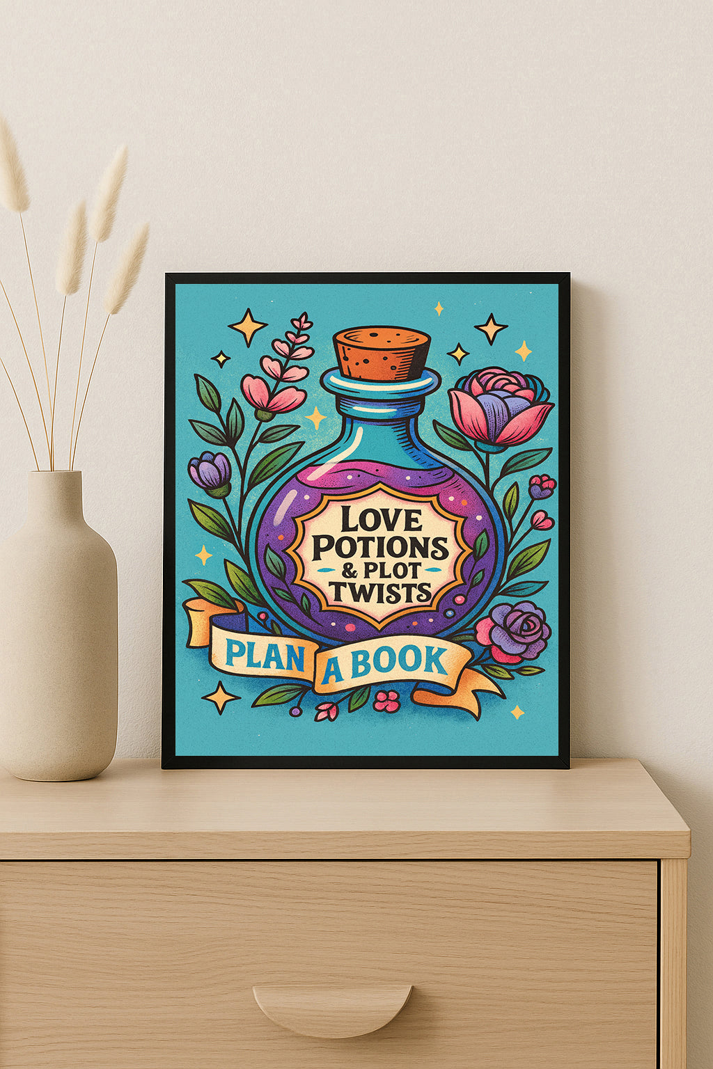 Love Potions & Plot Twists Book Lover Art Print Plan a Book Wall Decor  Writer Gift Reading Aesthetic Poster Bookish Potion Bottle Art Print