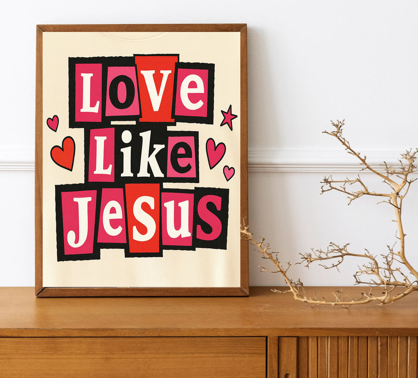 Love Like Jesus Print Christian Wall Art Faith Quote Poster Scripture Decor Religious Home Decor Christian Gift