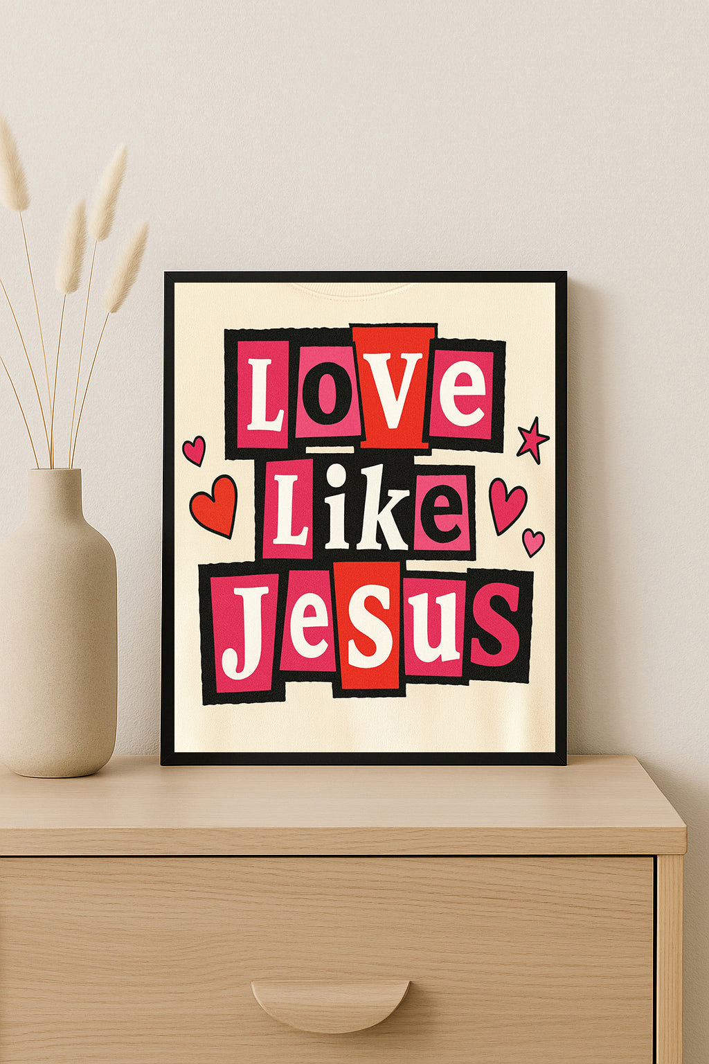 Love Like Jesus Print Christian Wall Art Faith Quote Poster Scripture Decor Religious Home Decor Christian Gift