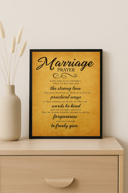 Marriage prayer Christian wall art print
