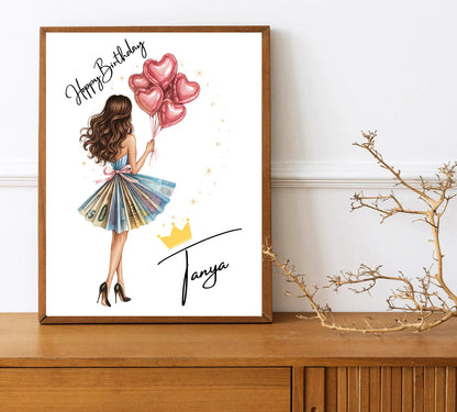 Custom Birthday Gift for Her Personalized Money Dress Happy Birthday