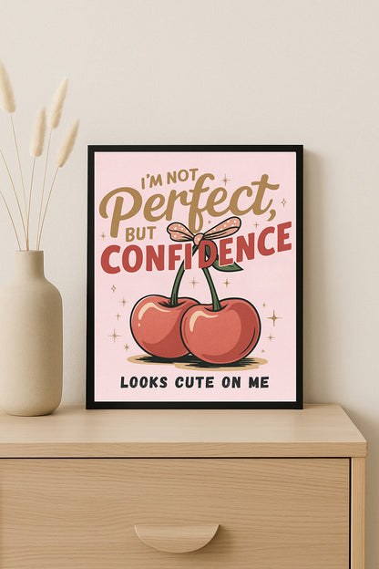 I’m Not Perfect but Confidence Looks Cute on Me Print