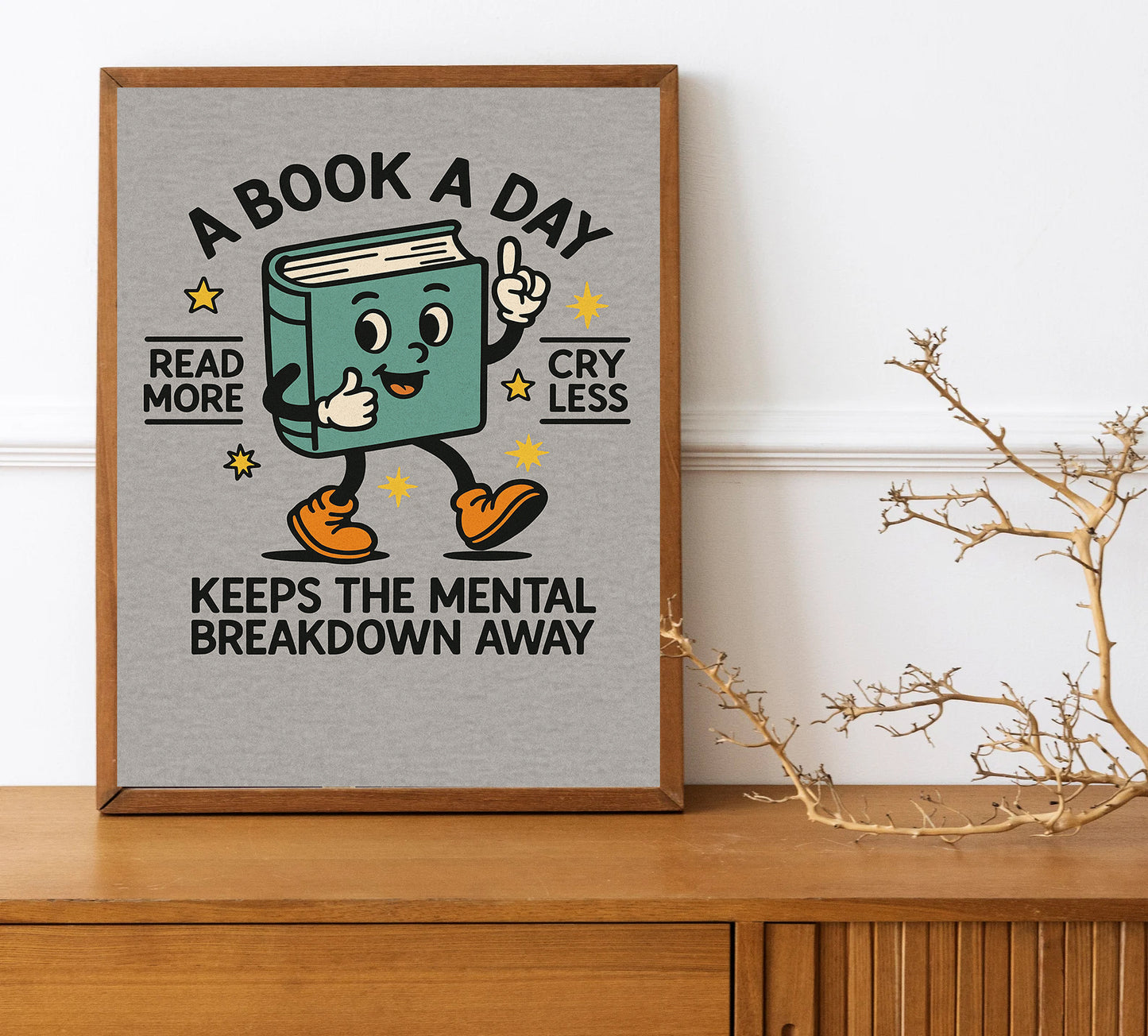 Reading Humor Wall Art Book Lover Poster A Book A Day Cry Less Read More Print Library Classroom Decor Bookworm Gift