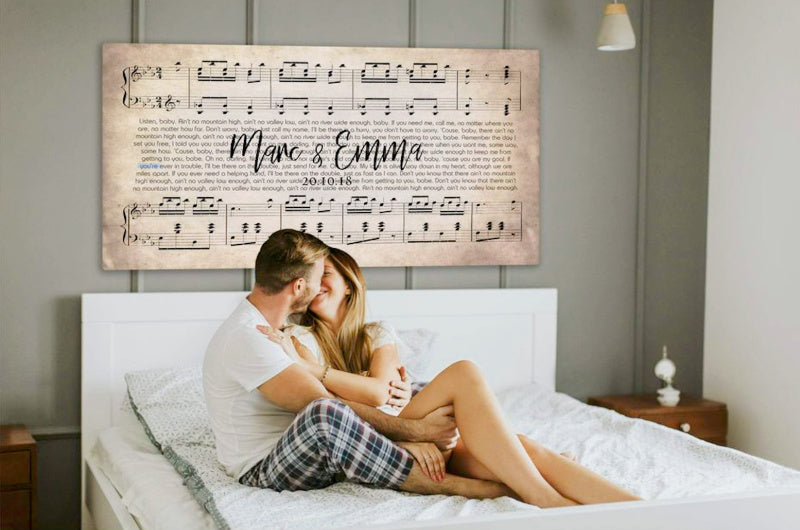 Song Lyrics on Canvas Custom Wall Art Couples - Ready to Hang