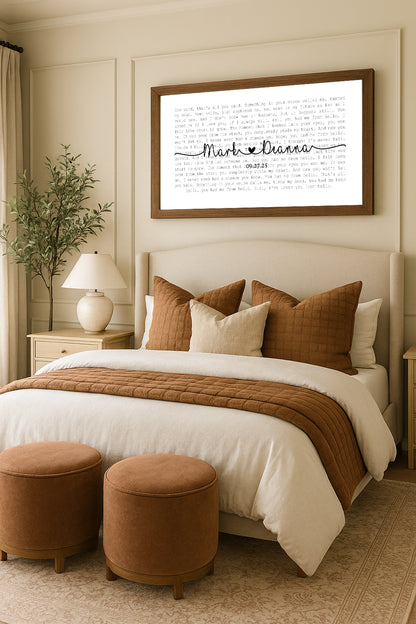 Customize Song Lyrics on Canvas Custom Wall Art Wedding Song Lyric Art