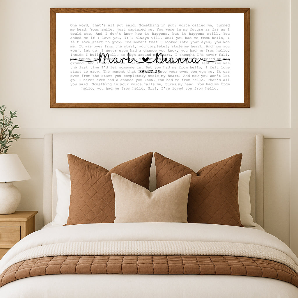 Customize Song Lyrics on Canvas Custom Wall Art, Personalized Gifts, Lyric Canvas, Wedding Song Lyric Art, Song Lyric Art