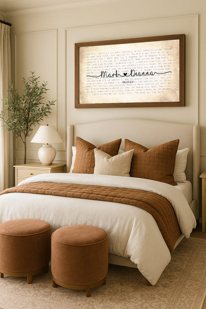 Customize Song Lyrics on Canvas Custom Wall Art Wedding Song Lyric Art