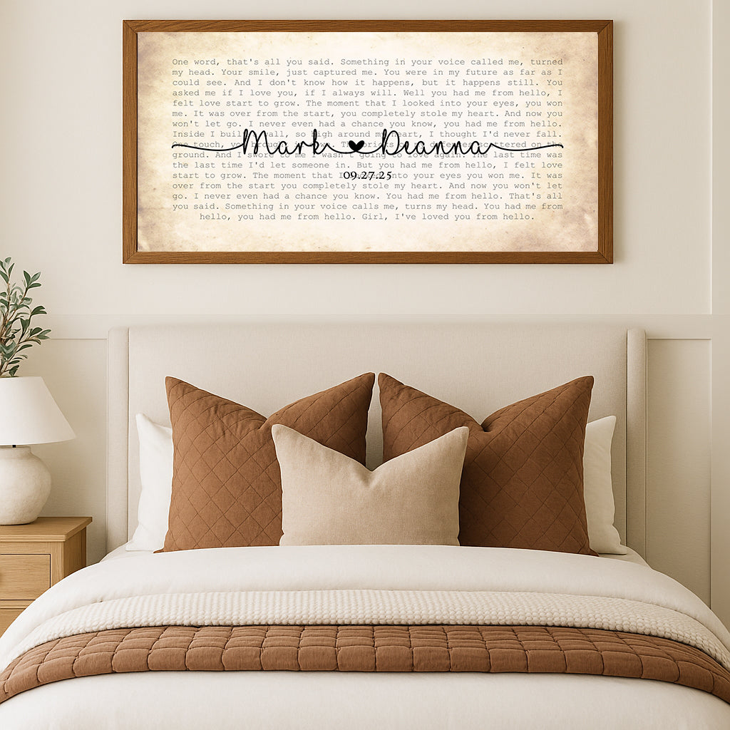 Customize Song Lyrics on Canvas Custom Wall Art, Personalized Gifts, Lyric Canvas, Wedding Song Lyric Art, Song Lyric Art
