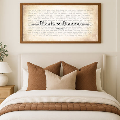 Customize Song Lyrics on Canvas Custom Wall Art Wedding Song Lyric Art