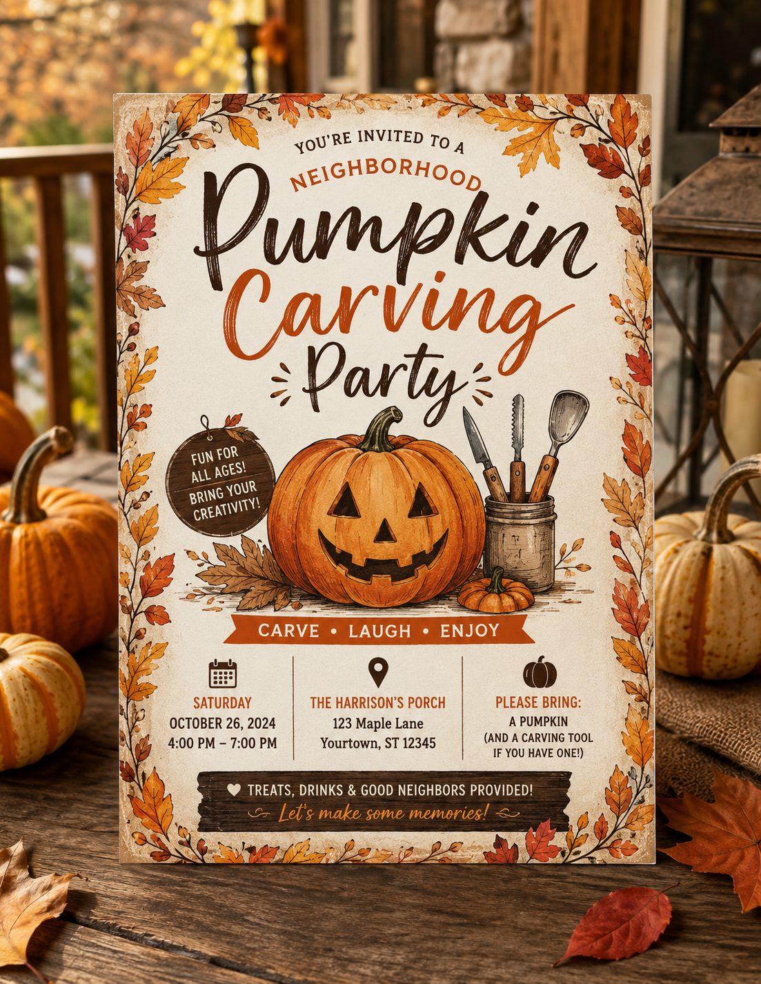 Halloween Pumpkin Carving Party Neighborhood Bundle
