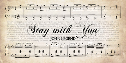 Stay with You by John Legend Song lyrics on Canvas