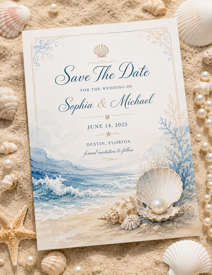Beach wedding ceremony signage digital download bundle program table number menu