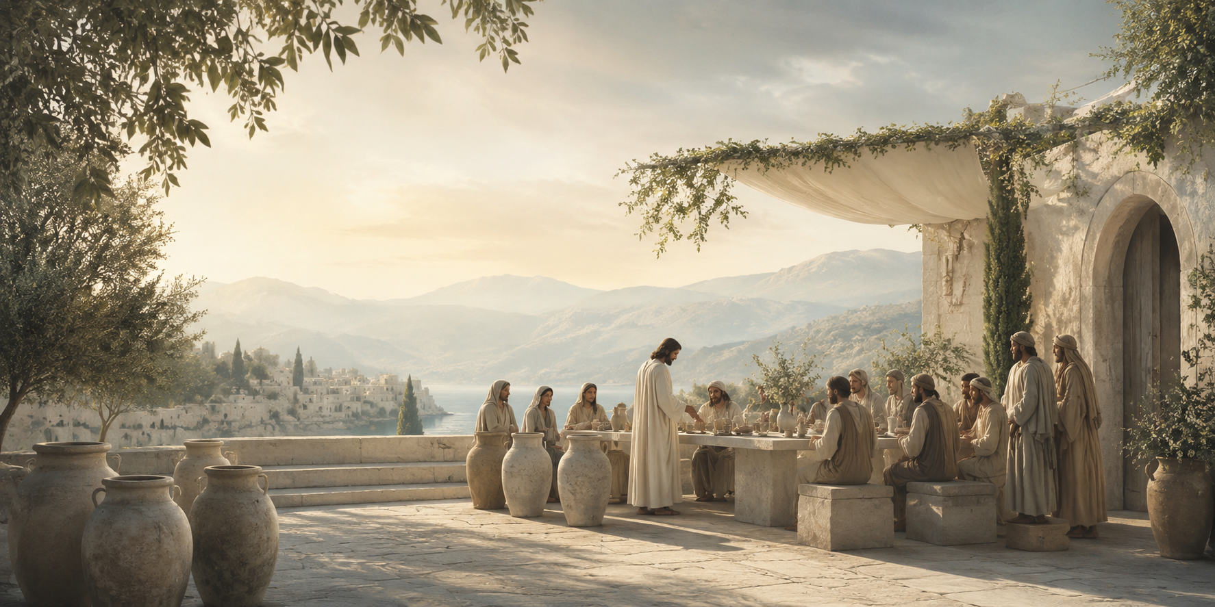 Wedding at Cana Water to Wine Jesus Miracle Canvas