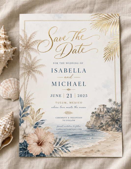 Custom Destination Wedding Venue Watercolor Canvas Wall Art
